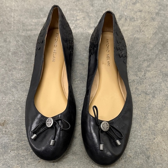 ANTONIO MELANI Shoes - ANTONIO MELANI Black Leather Loafers with Bow Detail